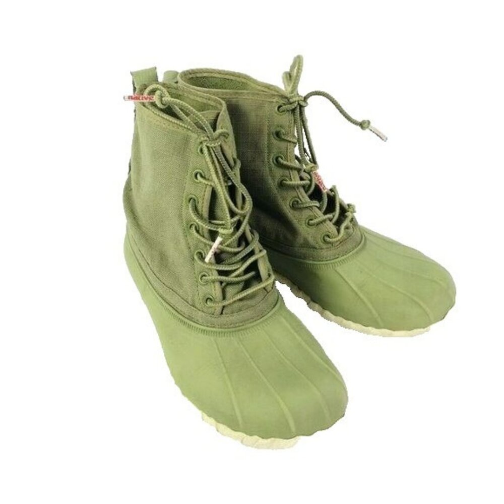 Native Shoes Womens Size 5 Ankle Duck Rain Boots Rubber Green Lace Up
